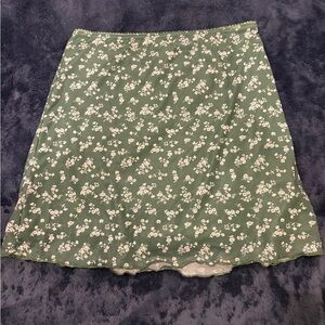 Princess Polly Green Floral A-Line Skirt